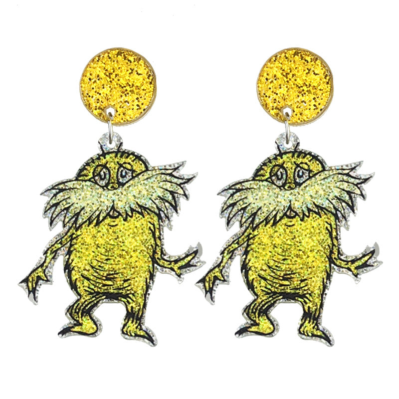 Wholesale teacher reading atmosphere earrings shiny bright cute  acrylic earrings